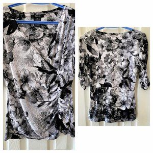 Black & White 3/4 Sleeve Blouse